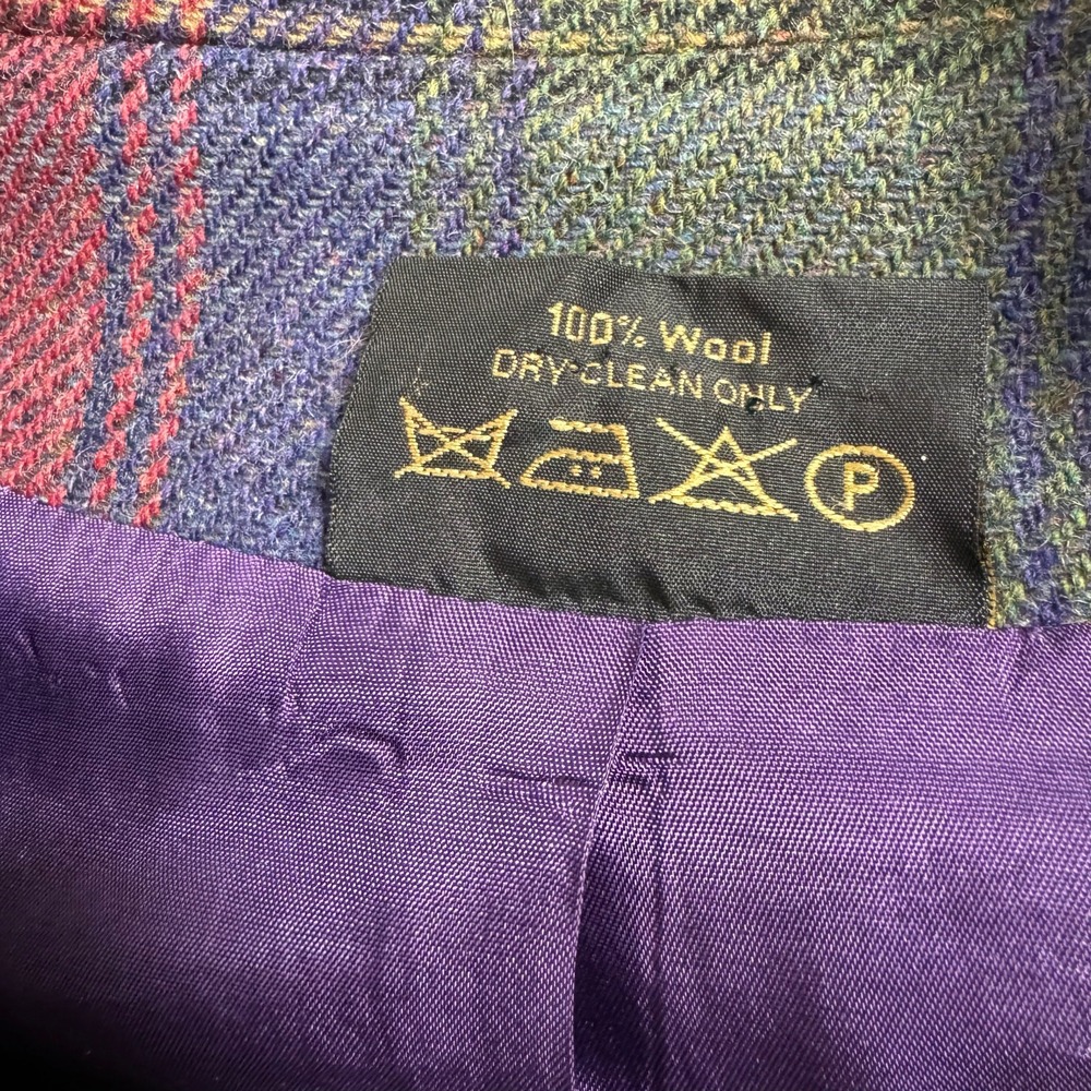 Vintage Triona Design Ireland Multicolor Donegal Tweed Plaid Wool Coat - Picture 12 of 13
